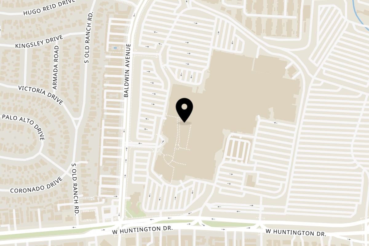 Map showing the location of Coffee Near Me Arcadia on 400 S Baldwin Ave e21 in Arcadia